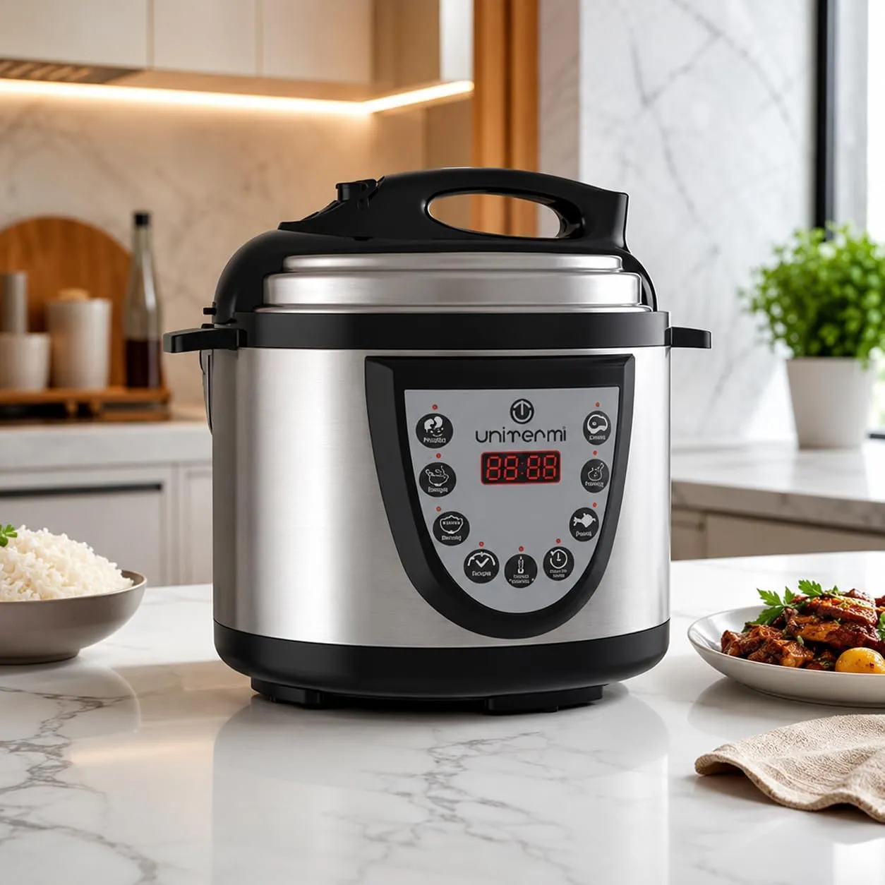 Panela de Pressão Elétrica Digital 4L 220V Inox Multifuncional com Timer