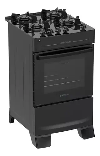 Fogão Piso 4 Bocas Atlas Mônaco Top Glass Mesa Vidro 48l