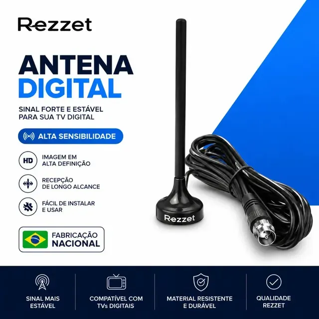 Antena Sinal Digital 4k Smart Tv Interna Externa Led Lcd Amplificador Hdtv