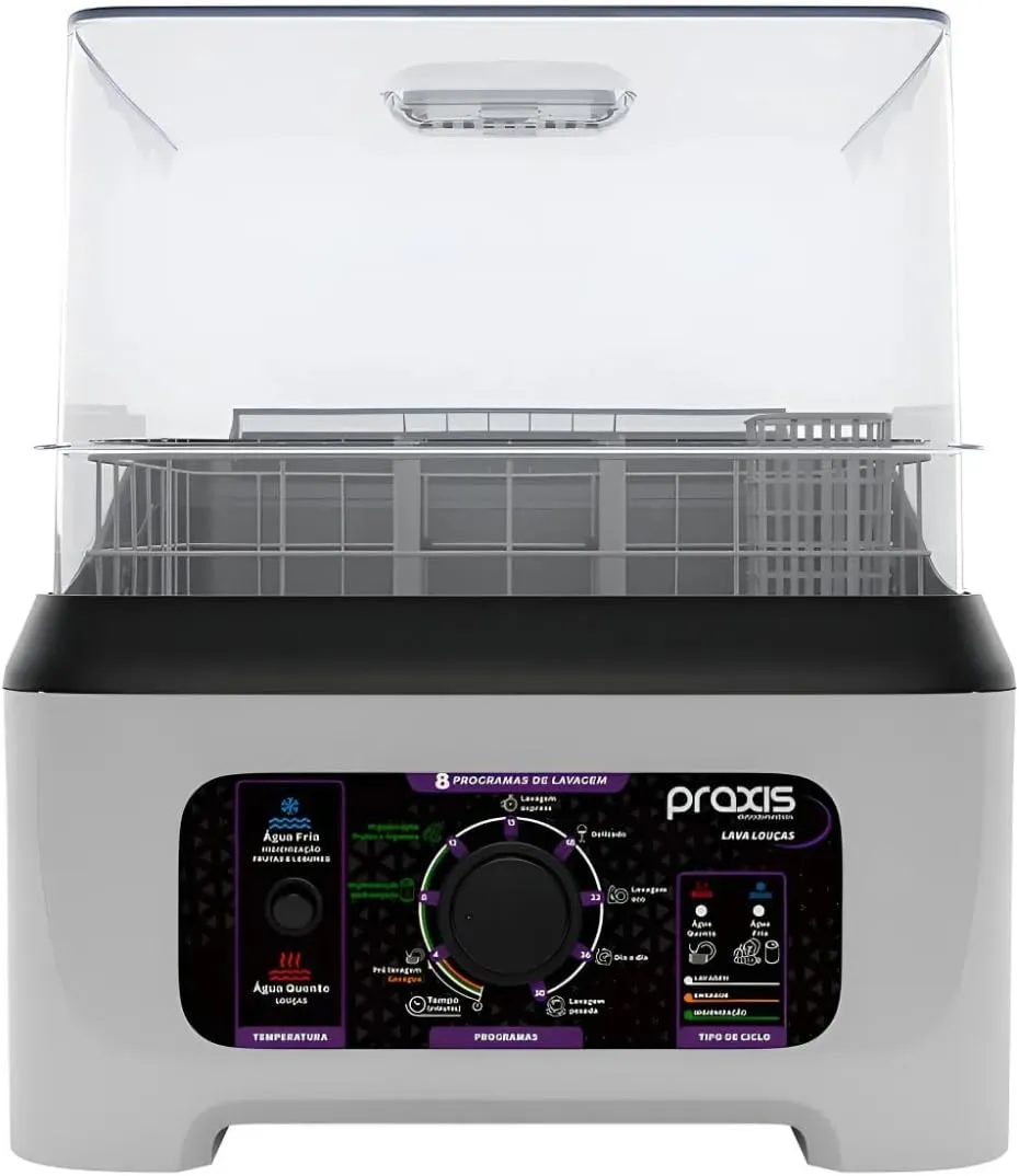 Praxis Lava Louças Portátil 3L 8 Programas de Lavagem 127v Branco