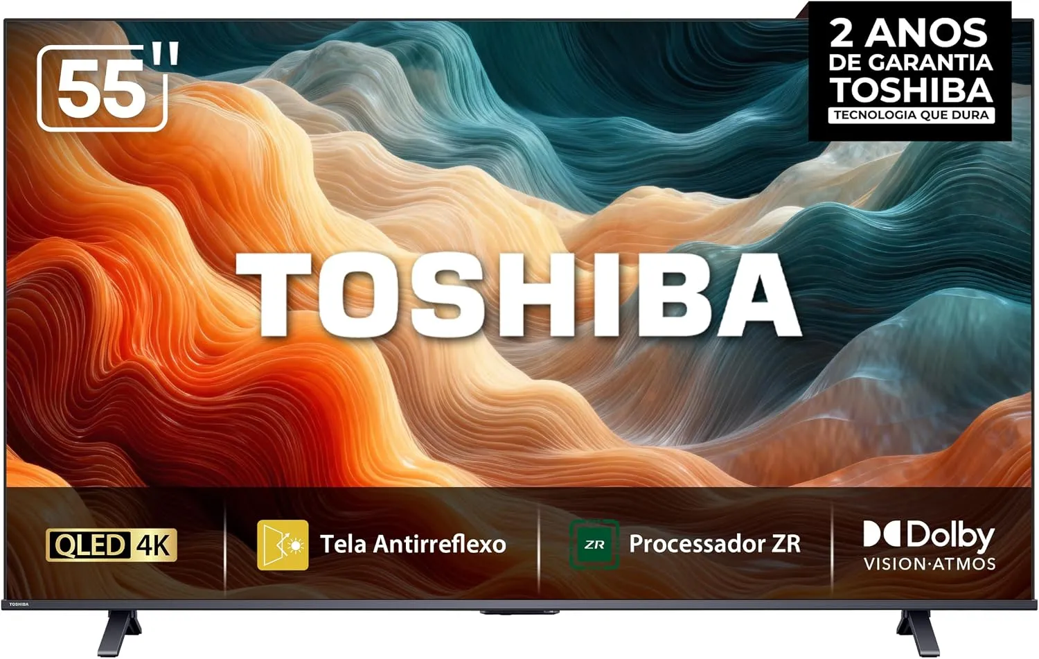 Toshiba Smart TV MiniLED QLED 4K 55" Polegadas 55M450SS com Painel