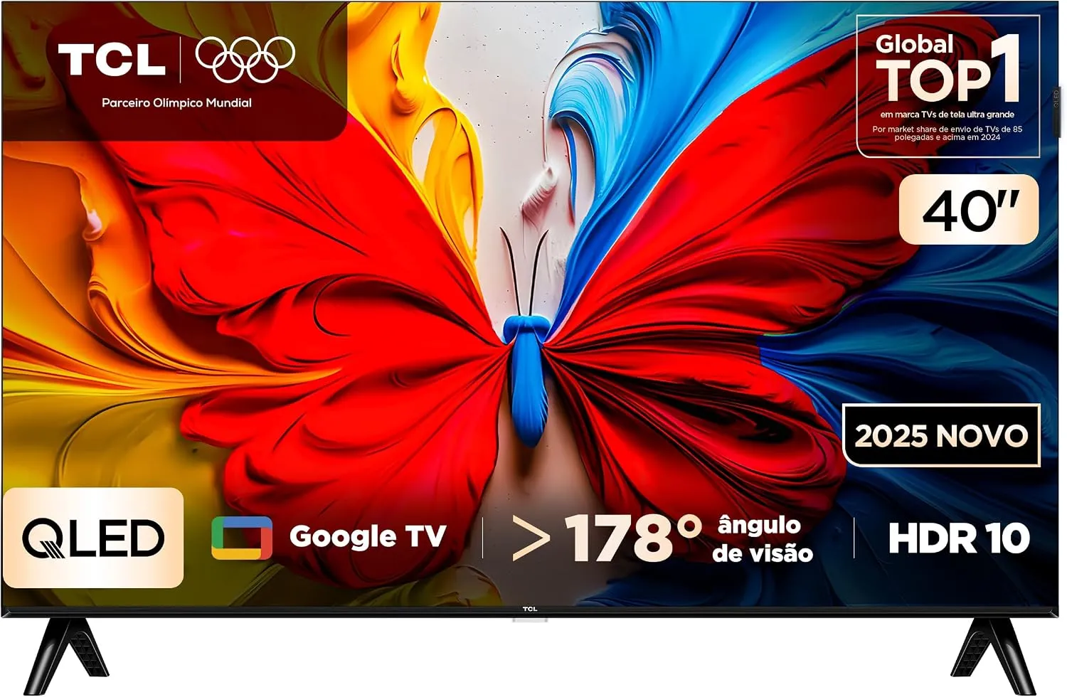 Smart TV TCL 40 Polegadas QLED Full HD S5K WiFi Bluetooth Google TV 2 HDMI