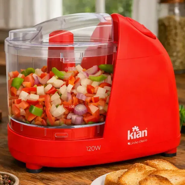 Mini Processador 500ml Kian 120w Cor Vermelho -