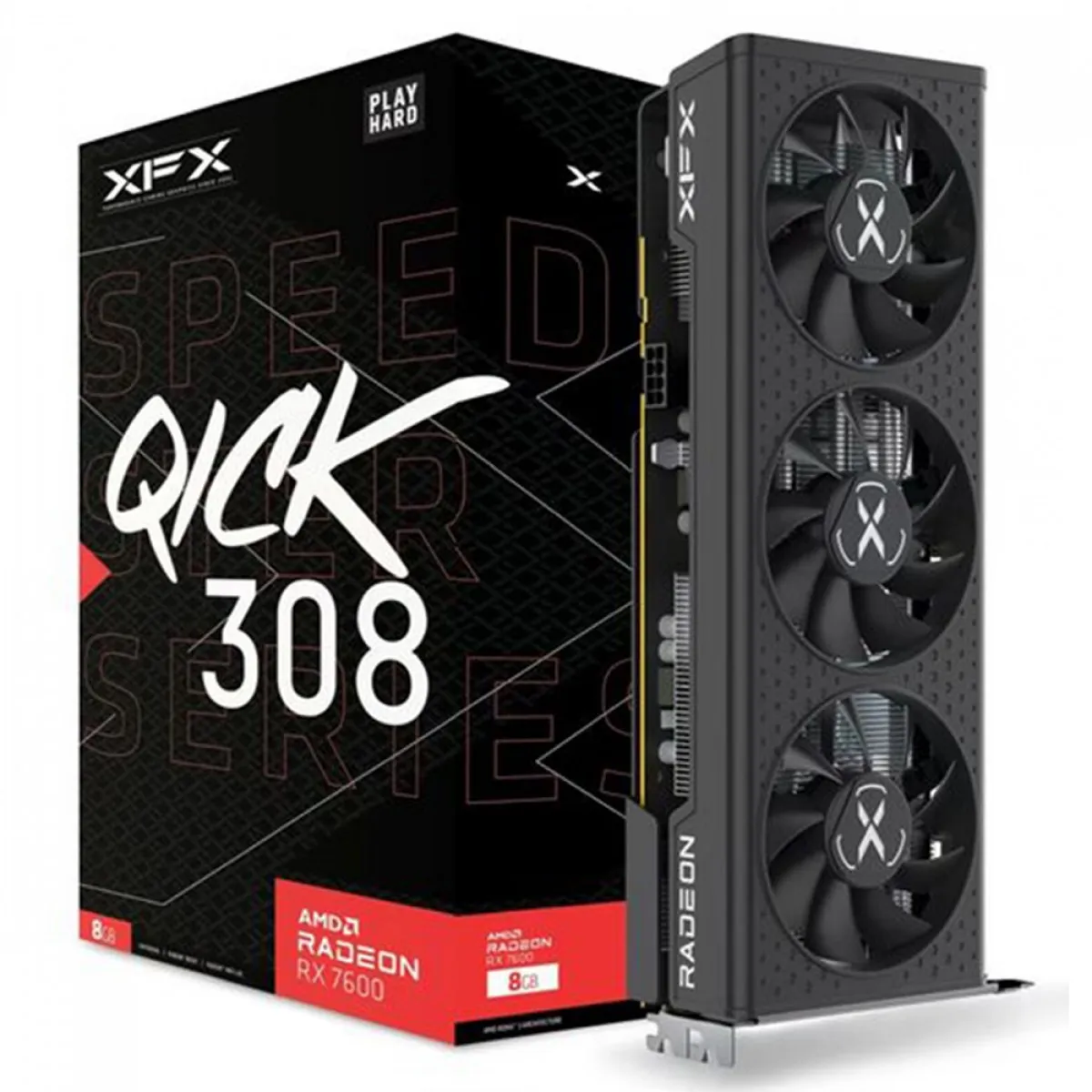 Placa de Vídeo XFX AMD Radeon RX 7600 Speedster QICK 308 8GB
