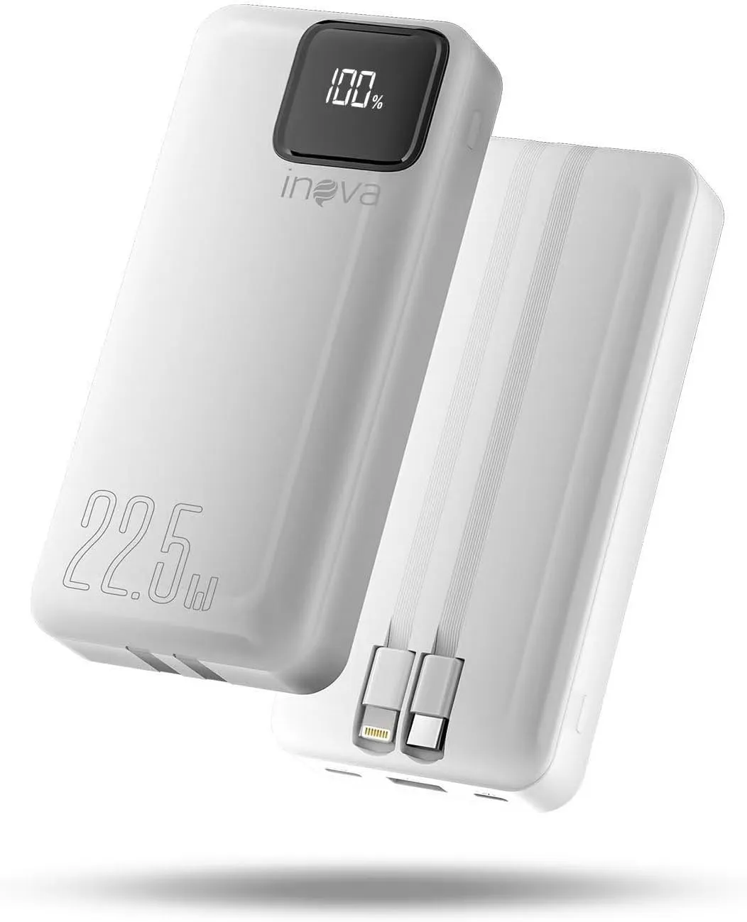 Power Bank com cabo integrado, Carregador Portátil de 20000mAh com Carga