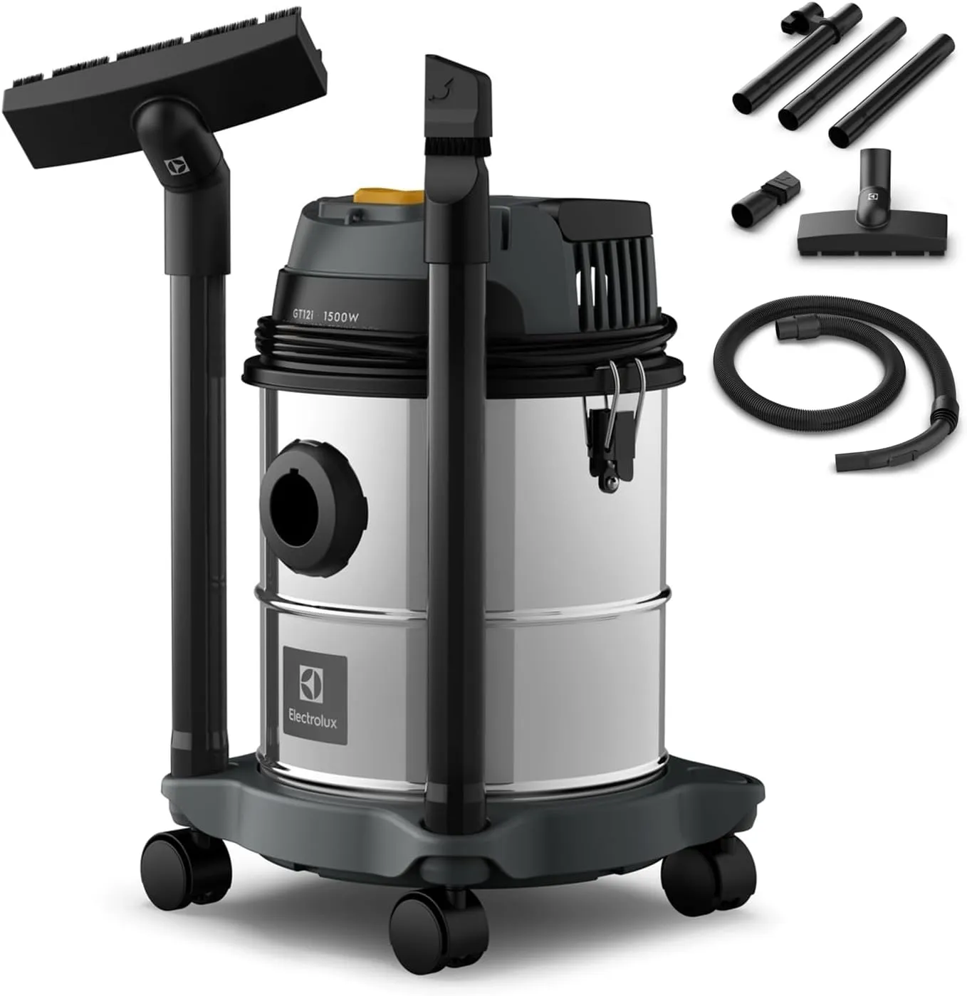Aspirador água pó Electrolux função sopro compacto liquidos quimicos inox