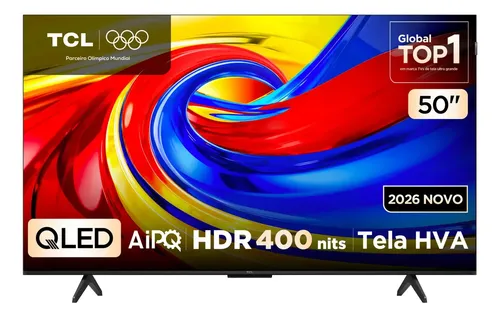 Smart TV TCL 50 Polegadas QLED 4K P7L WiFi Bluetooth Google TV HDR10+ 60