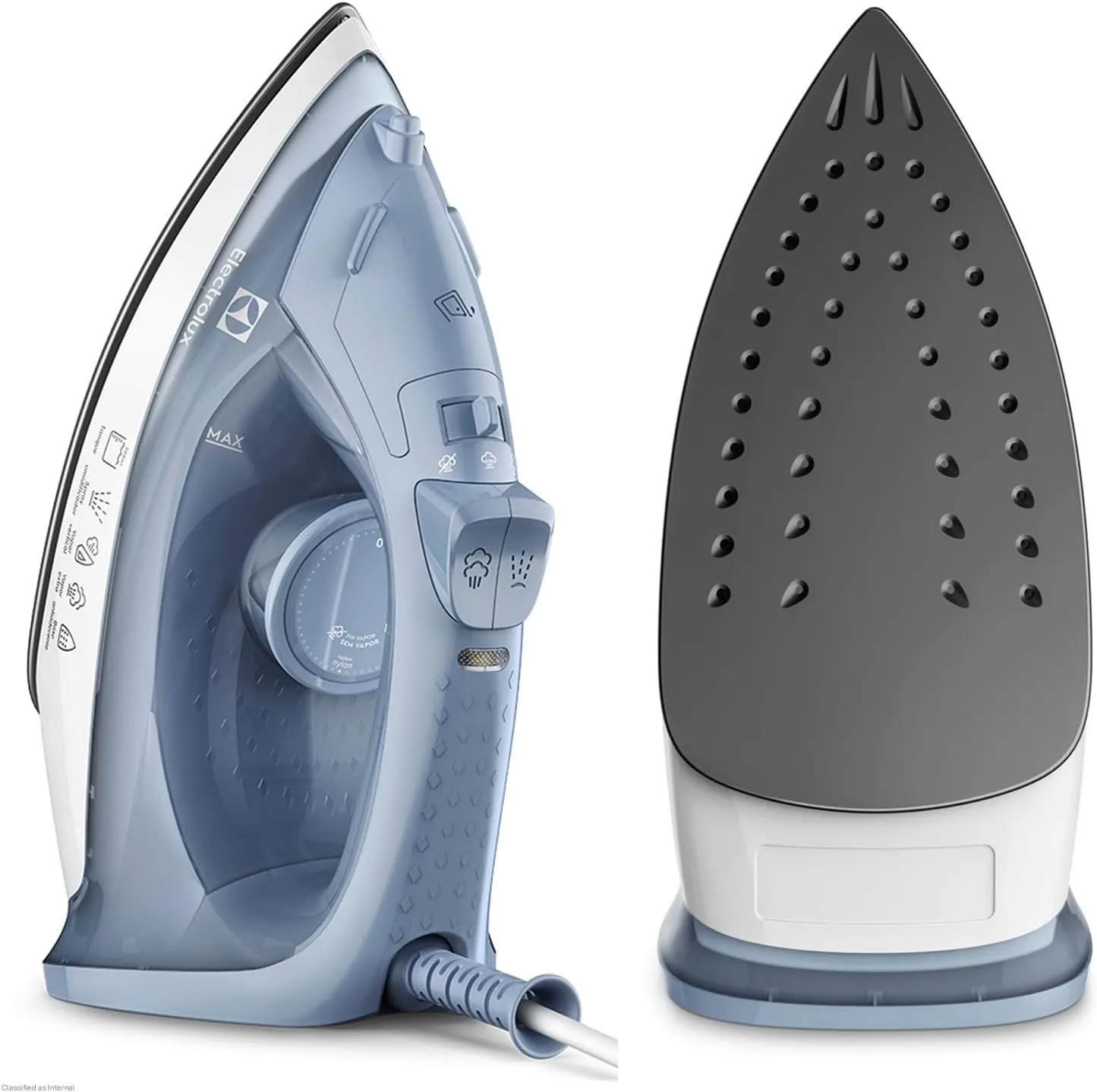 Ferro de passar seco e vapor Electrolux base antiaderente vapor vertical