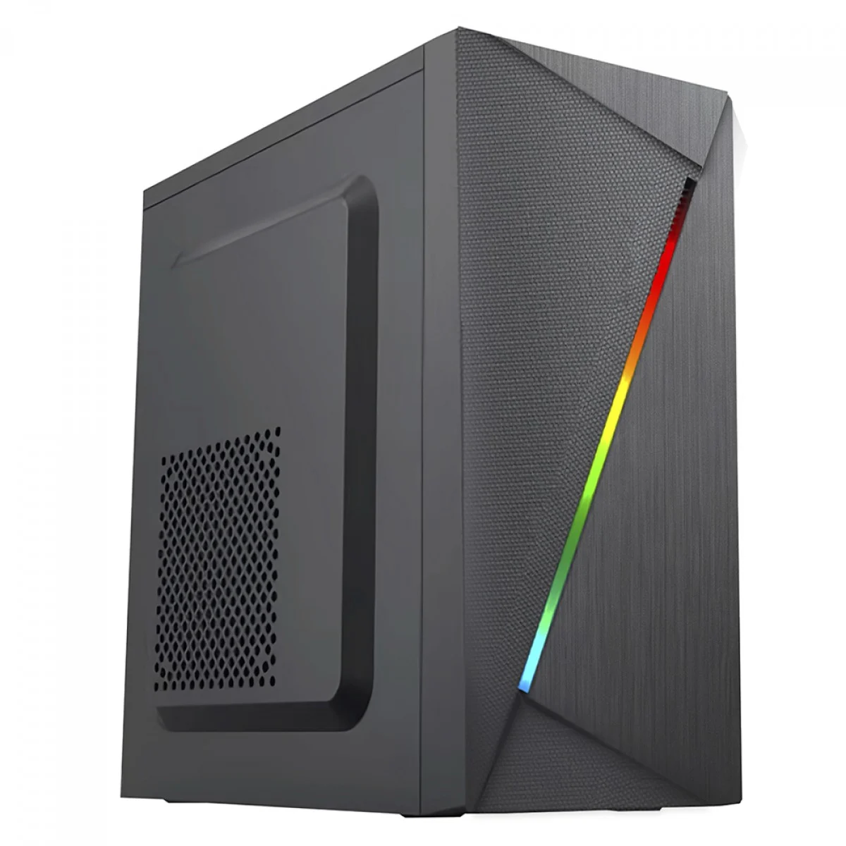 Gabinete BRX Vortex BM20, M-ATX, RGB, Preto, Sem Fonte, Sem Fan