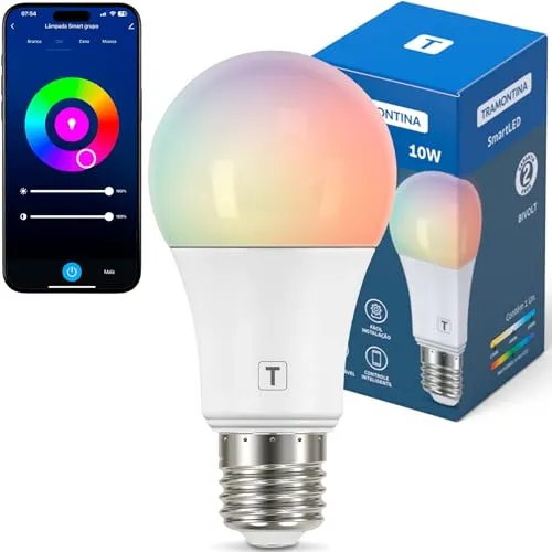 Tramontina Lâmpada Smart​ LED Inteligente E27​ 10W Wi-Fi + Bluetooth​ 16