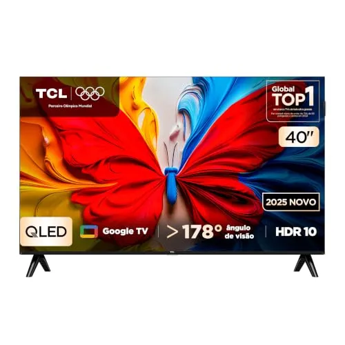 Smart TV TCL 40 Polegadas Full HD QLED S5K WiFi Bluetooth Google TV 2 HDMI