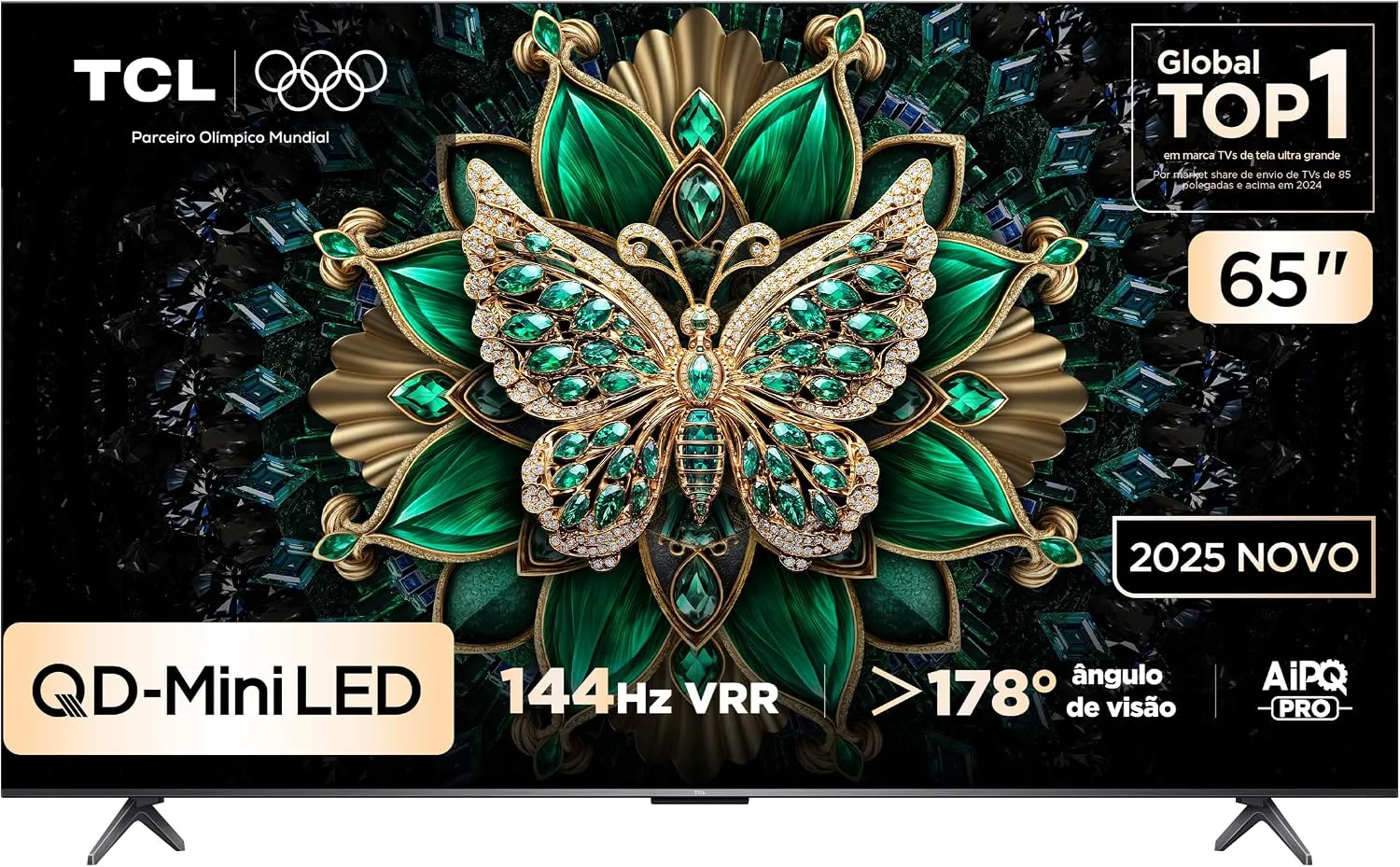 Smart TV TCL 65 Polegadas QD-Mini LED 4K C6K WiFi Bluetooth Google TV 4