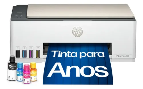 Impressora Multifuncional HP Smart Tank 583 Tanque de Tinta Colorida Wi-Fi