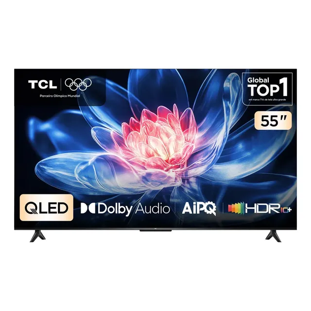 Smart TV TCL 55 Polegadas QLED 4K T6C WiFi Bluetooth Google TV Tela HVA e