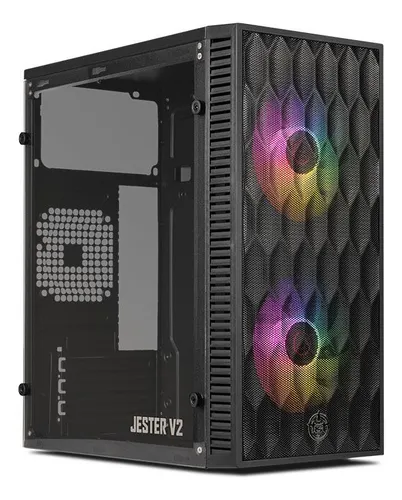 Gabinete Gamer Tgt Jester V2 Rainbow Mini Tower Com 2 Fans