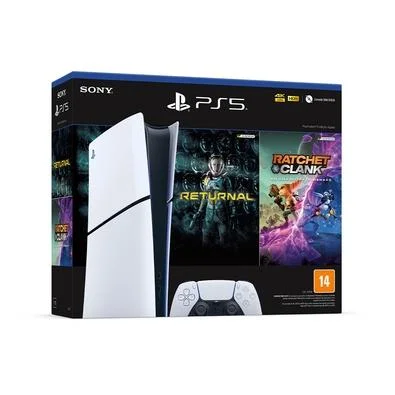 Console PlayStation 5 Slim Sony SSD 1TB Edição Digital Controle + 2 Jogos Digitais