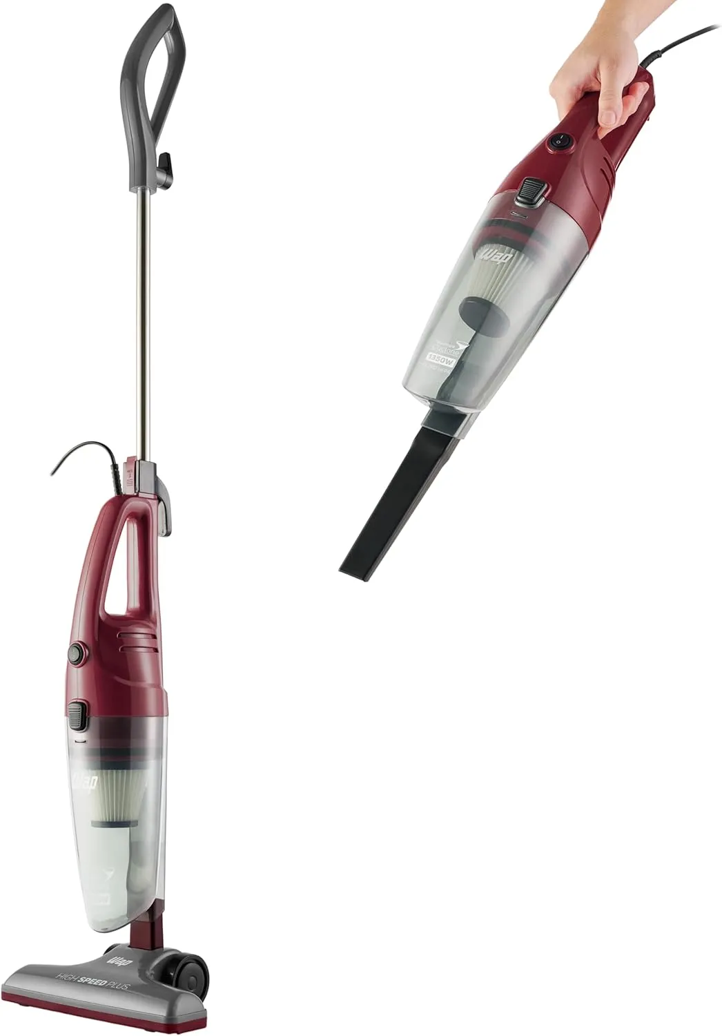 WAP Aspirador de Pó Vertical HIGH SPEED PLUS 3 em 1, Compacto, 1,2 Litros