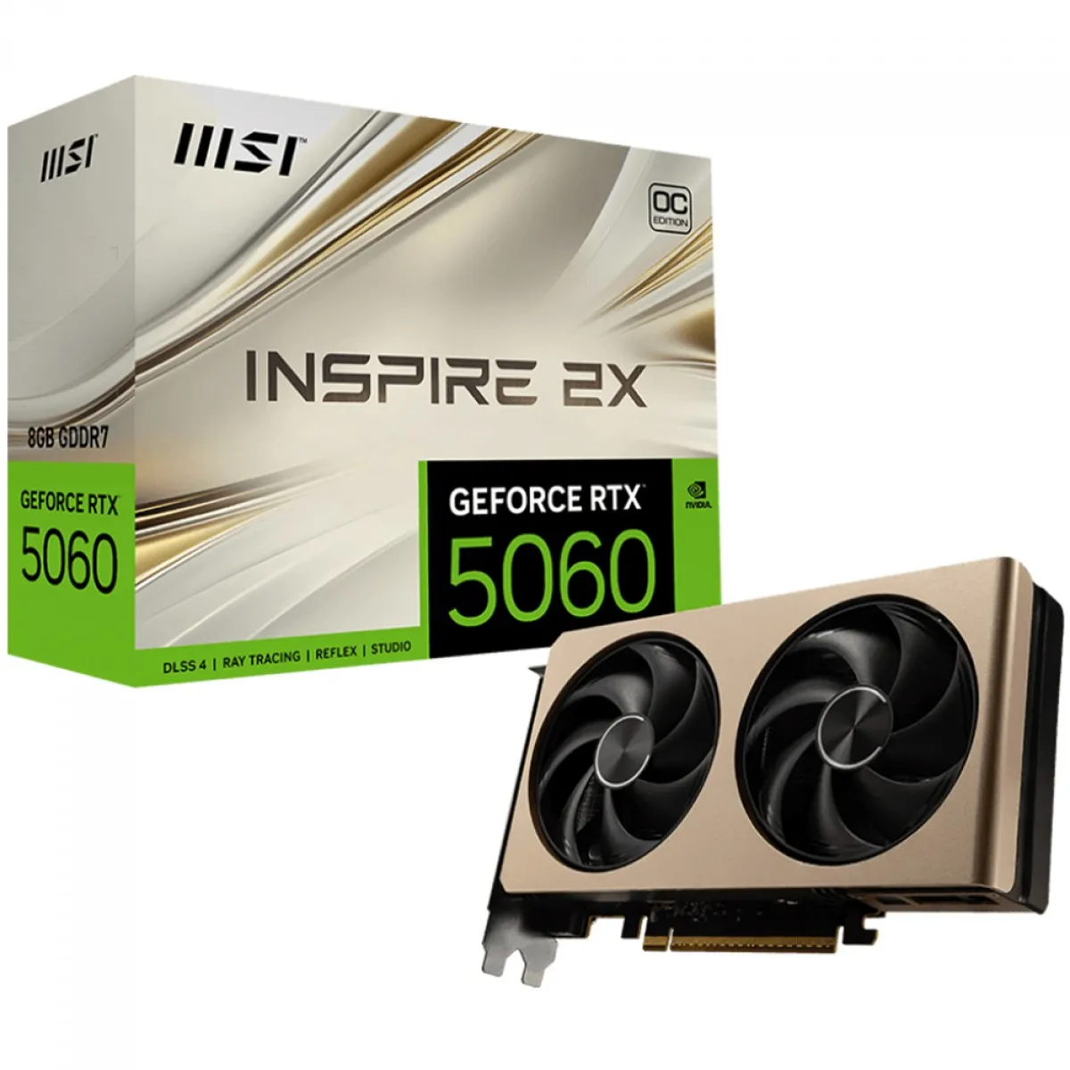 Placa de Vídeo MSI NVIDIA GeForce RTX 5060 Inspire 2X OC 8GB