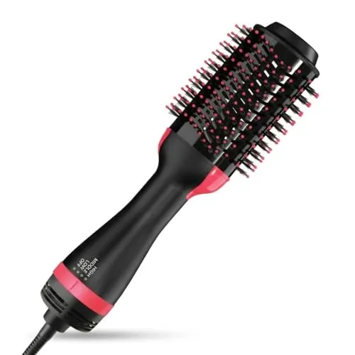 Escova Secadora Modeladora Jimmystore 1000W Íons Anti-Frizz Alisadora 3 em