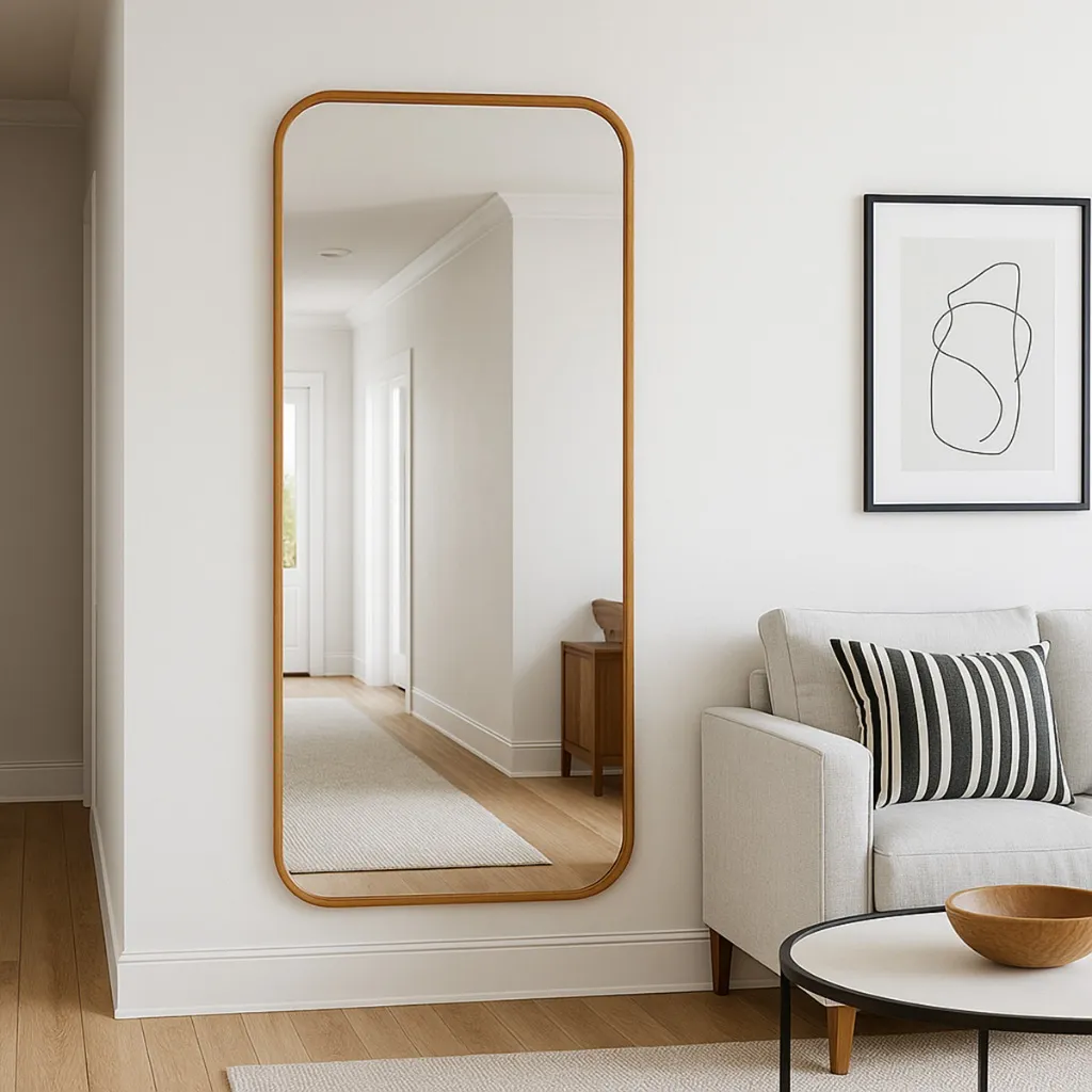 Espelho Orgânico Retangular 53x110cm Grande Moderno Decorativo Para Parede