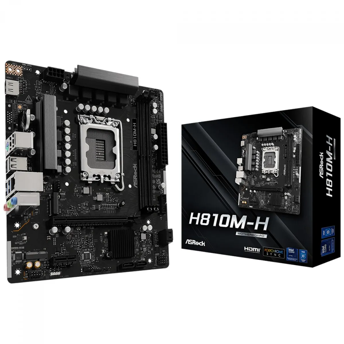 Placa Mãe ASRock H810MH Chipset H810 Intel LGA 1851 mATX DDR5