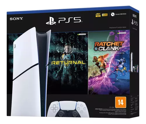 PlayStation 5 Digital Slim 1TB com Jogos e Controle