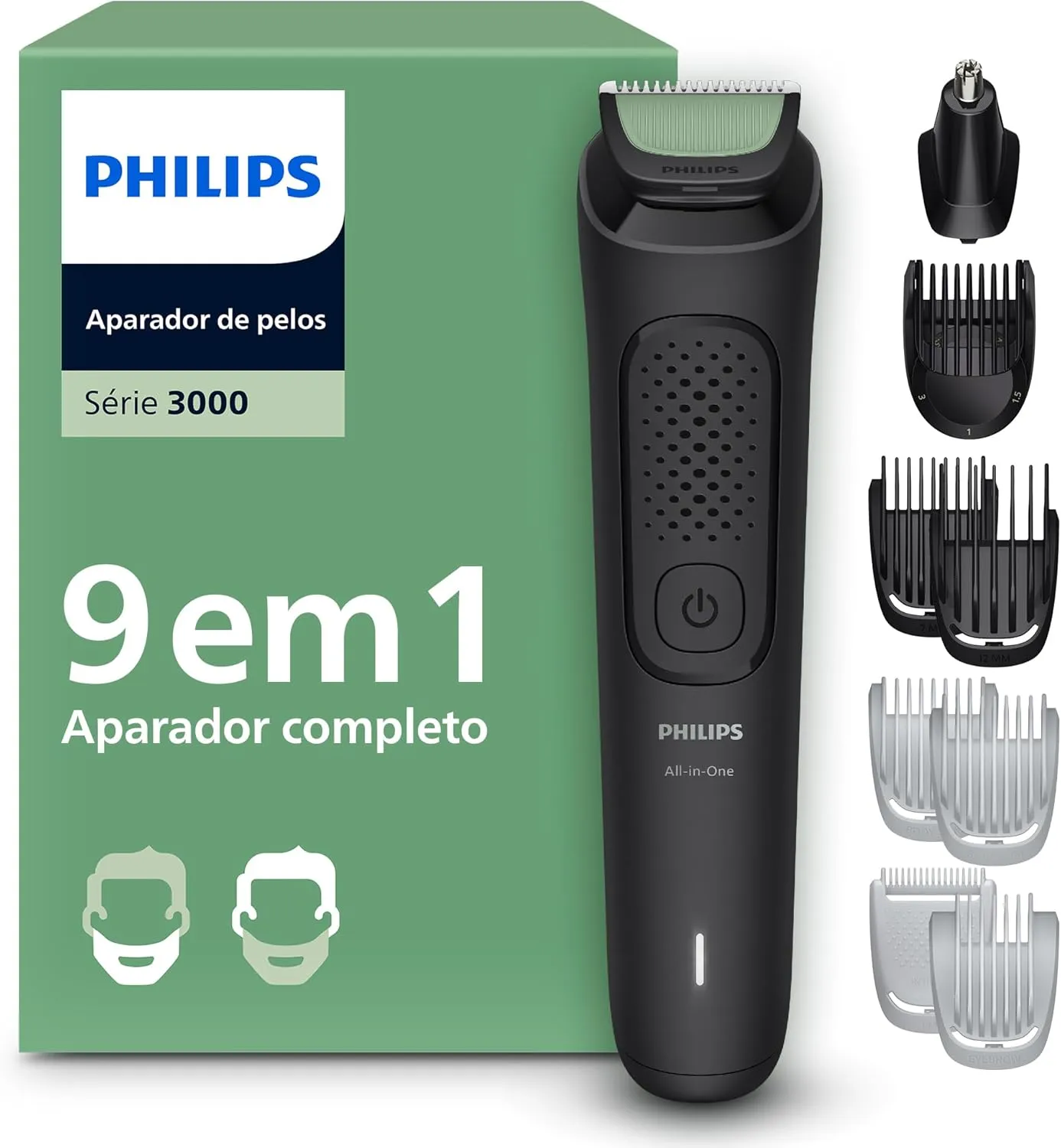 Philips Aparador e Barbeador Elétrico Série 3000 All-in-One 9 em 1