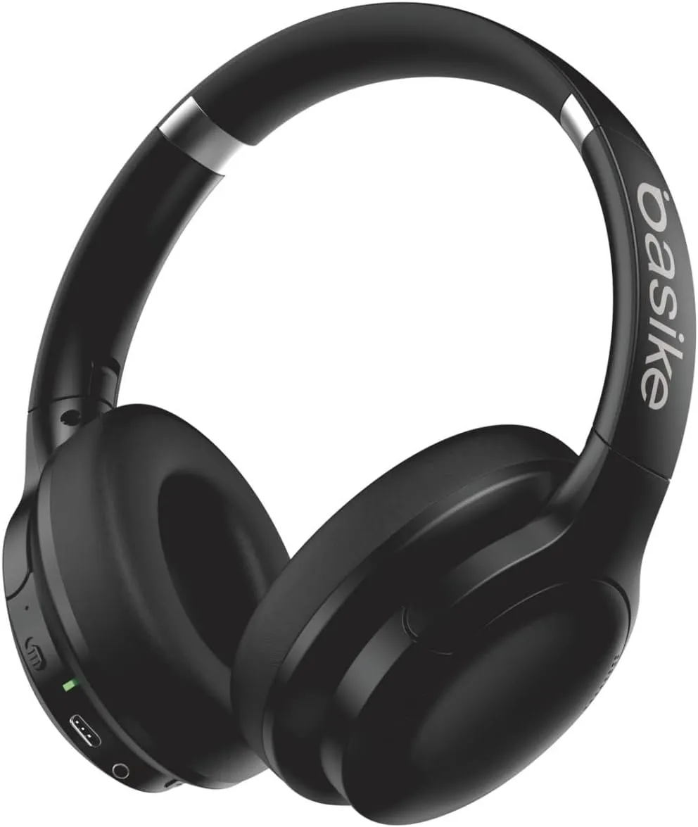 Fone de Ouvido Bluetooth, Basike Y6, ANC Cancelamento de Ruído Ativo(Preto)