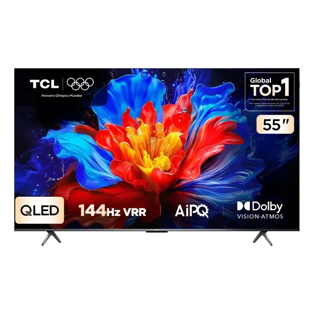 Smart TV TCL 55 Polegadas QLED 4K P8K WiFi Bluetooth Google TV 144Hz