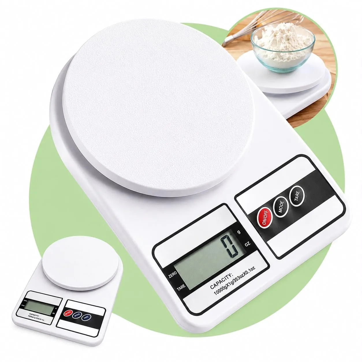 Balança de Cozinha Digital 10kg Precisão 1g Função Tara, Display LCD