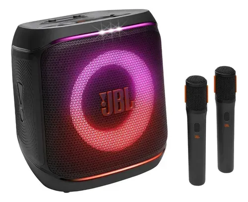 JBL PartyBox Encore 2, com 2 microfones sem fio, 100W RMS, AURA CAST, até