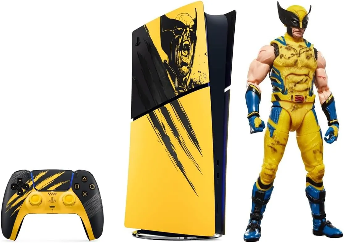 Bundle PlayStation 5 Slim Disk Pacote Edição Limitada Wolverine + Figura