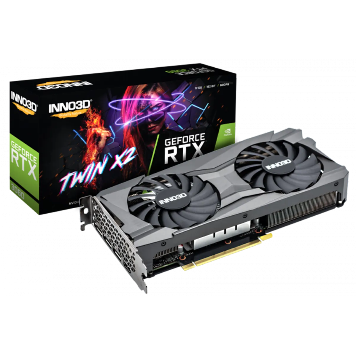Placa de Vídeo INNO3D GeForce RTX 3060 TWIN X2 12GB GDDR6