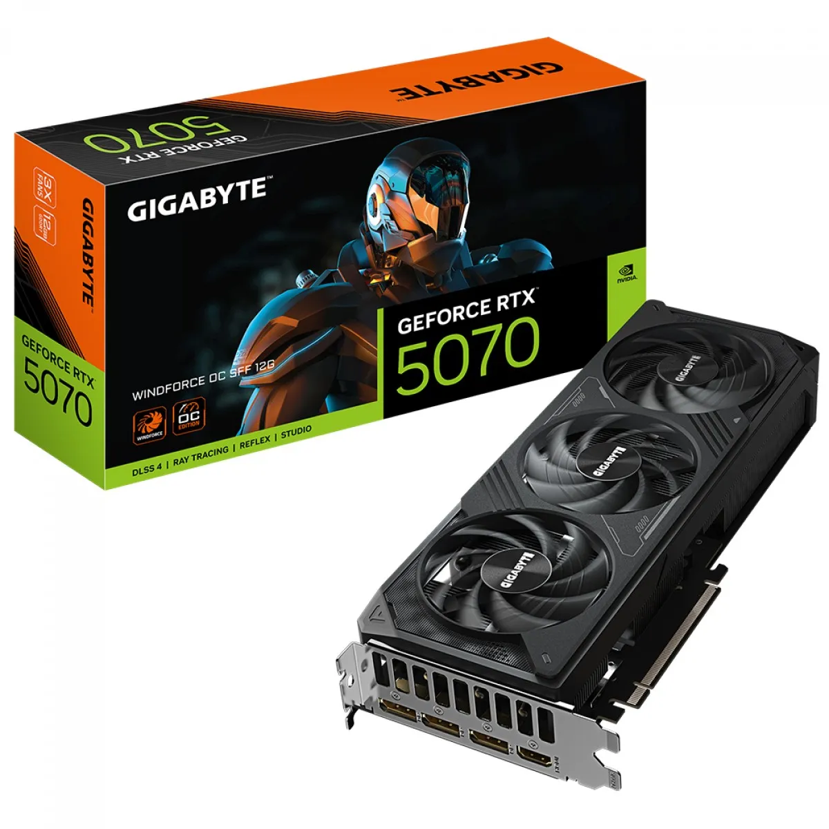 Placa de Vídeo Gigabyte NVIDIA GeForce RTX 5070 Windforce OC SFF 12GB