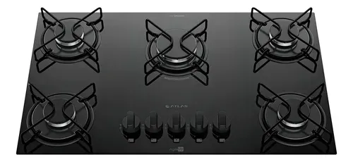 Cooktop 5 Bocas A Gás Atlas Agile Up Mega Chama Preto