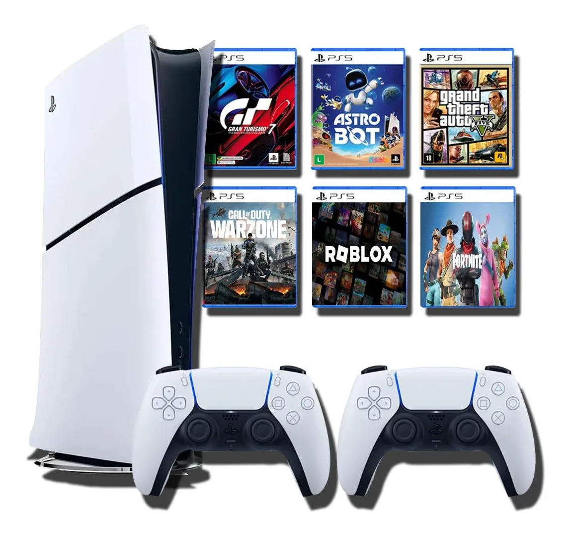 Console Playstation®5 Slim Digital + 2 Controles + 10 Jogos