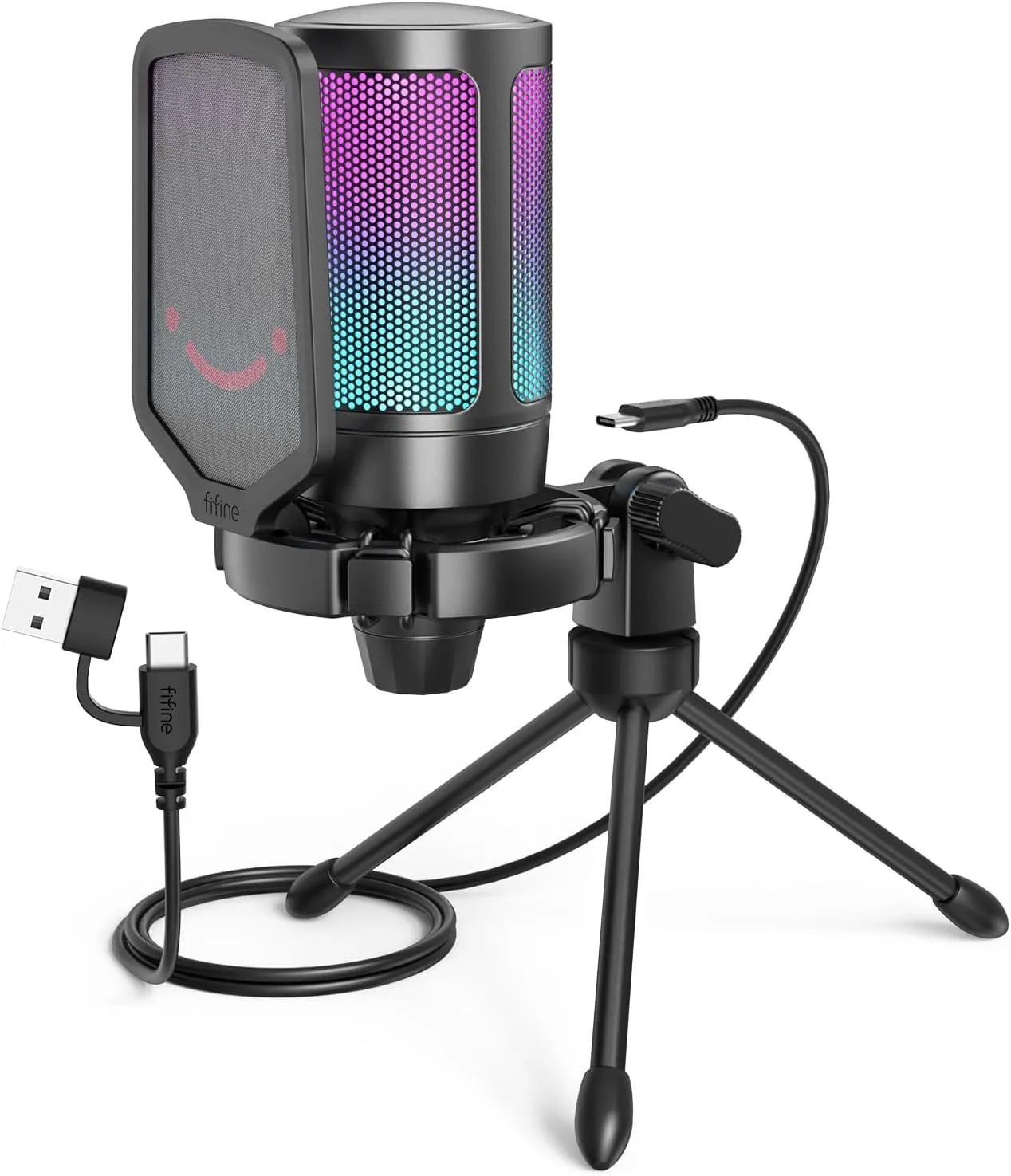 FIFINE A6V Microfone USB Para Jogos Para PS5 PC Para Twitch Podcasts