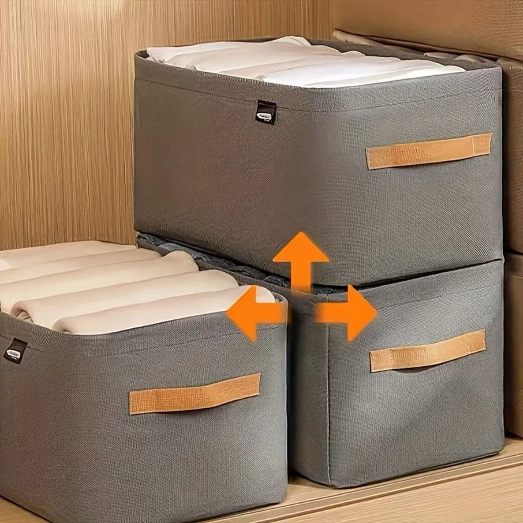 KIT 4 Organizador De Caixas De Armazenagem De Roupas Grandes Dobráveis