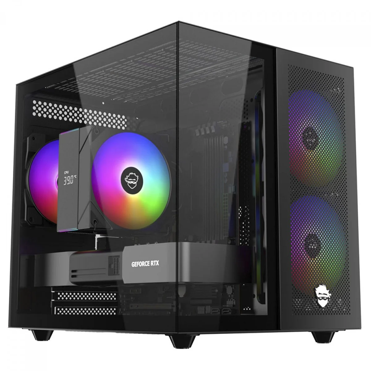 Gabinete Gamer Ninja Kazan X3, Mini Tower, Vidro Temperado, M-ATX, USB-C