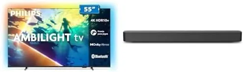 PHILIPS, Smart TV Ambilight 55" 4K, 55PUG8100/78 + PHILIPS, Soundbar