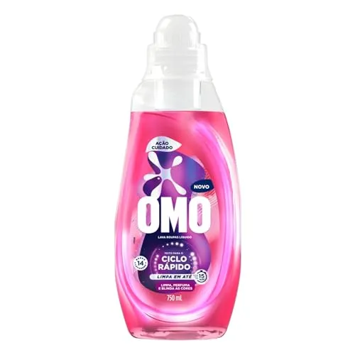 Lava-Roupas Líquido Omo Ciclo Rápido Ação Cuidado Frasco 750ml