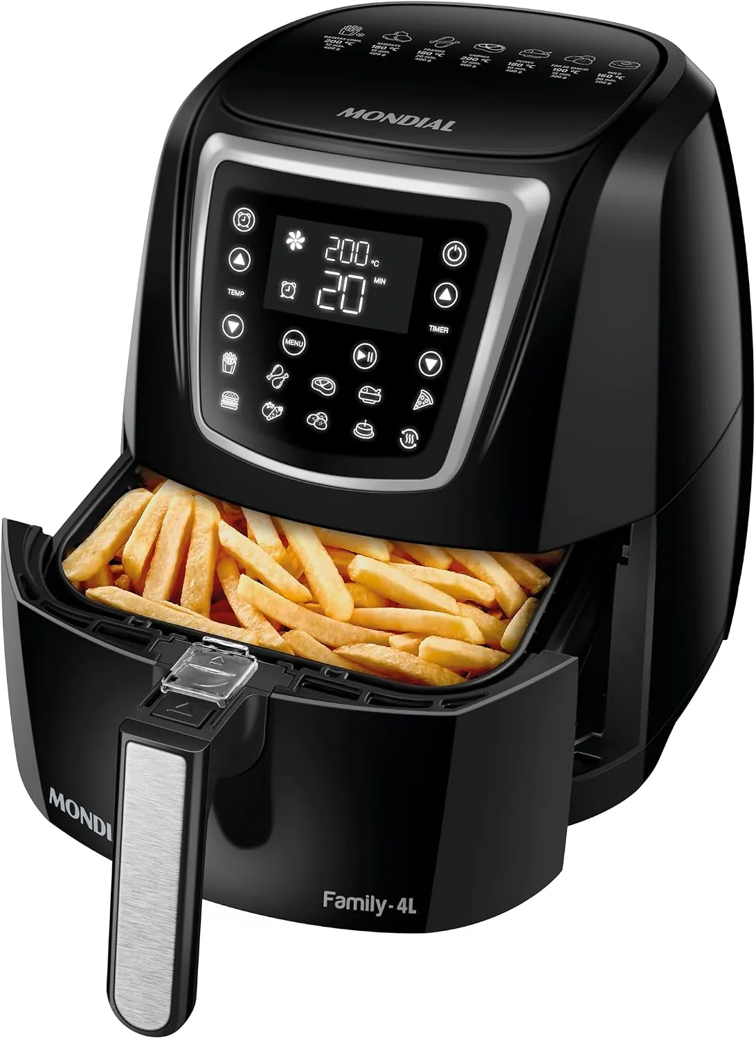 MONDIAL Fritadeira Sem Óleo Air Fryer Digital 4L, Preto, 1500W, 220V