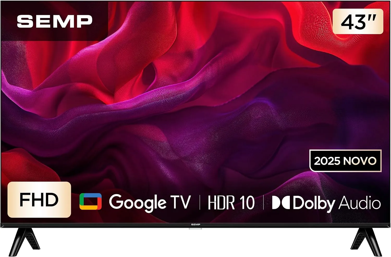 Smart TV Semp 43 Polegadas LED Full HD S42 WiFi Bluetooth Google TV 2 HDMI