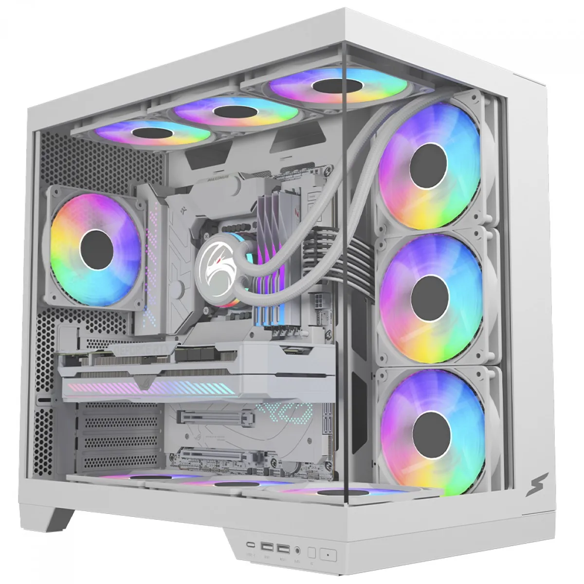 Gabinete Gamer SuperFrame Vhagar Mid Tower Vidro Temperado ATX Branco