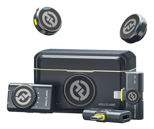 Microfone de lapela Hollyland Lark M2 Lark M2 Combo Preto.