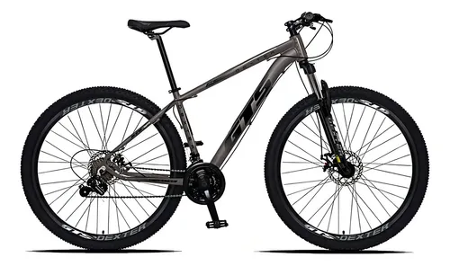 Bicicleta aro 29 Gts Dexter 24 velocidades freio a disco cor grafite com