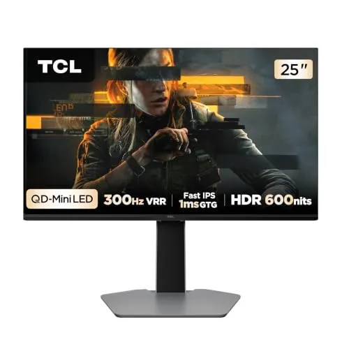 Monitor Gamer TCL 25 Polegadas QLED Mini LED Full HD G64 300Hz 1ms (GtG)