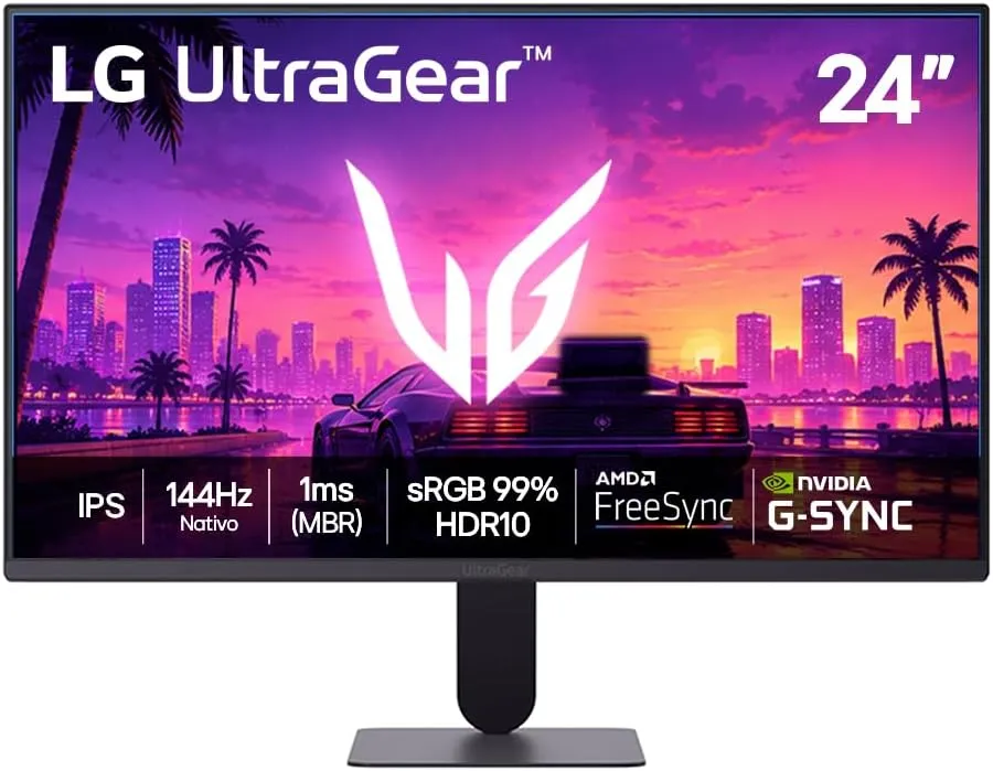 LG UltraGear Monitor Gamer 24" IPS 144Hz nativo, 1ms (MBR), Full HD