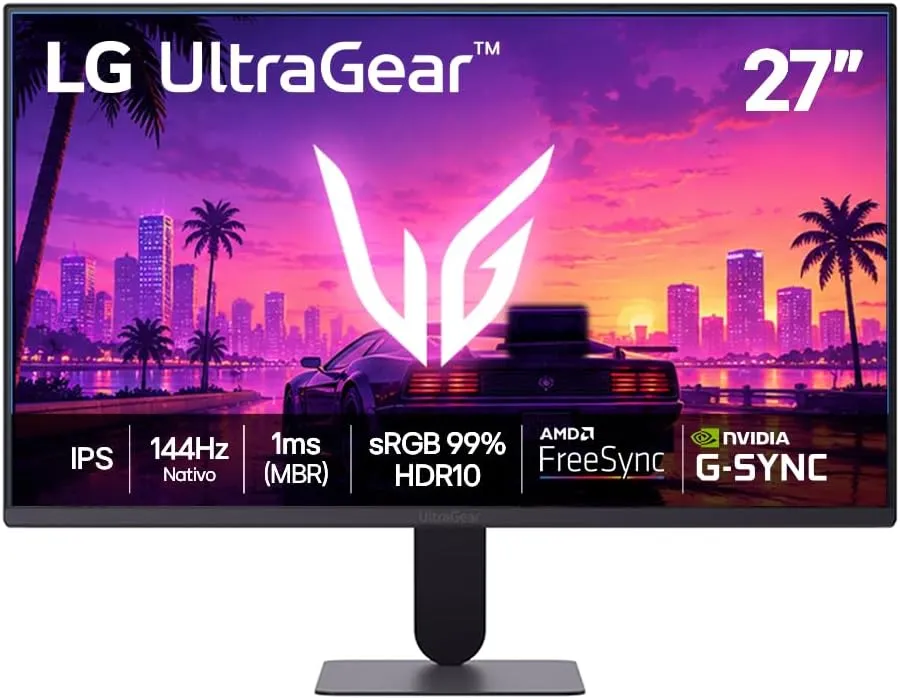 LG UltraGear Monitor Gamer 27" IPS, 144Hz Nativo, 1ms (MBR), Full HD