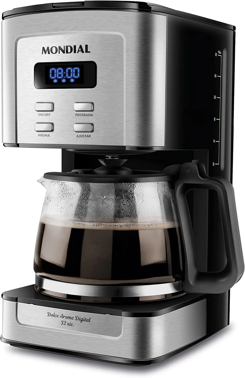 MONDIAL Cafeteira Elétrica Dolce Arome Digital, Preto/Inox, 800W, 110V